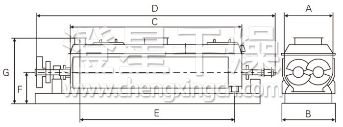 空心槳葉干燥機結(jié)構(gòu)示意圖